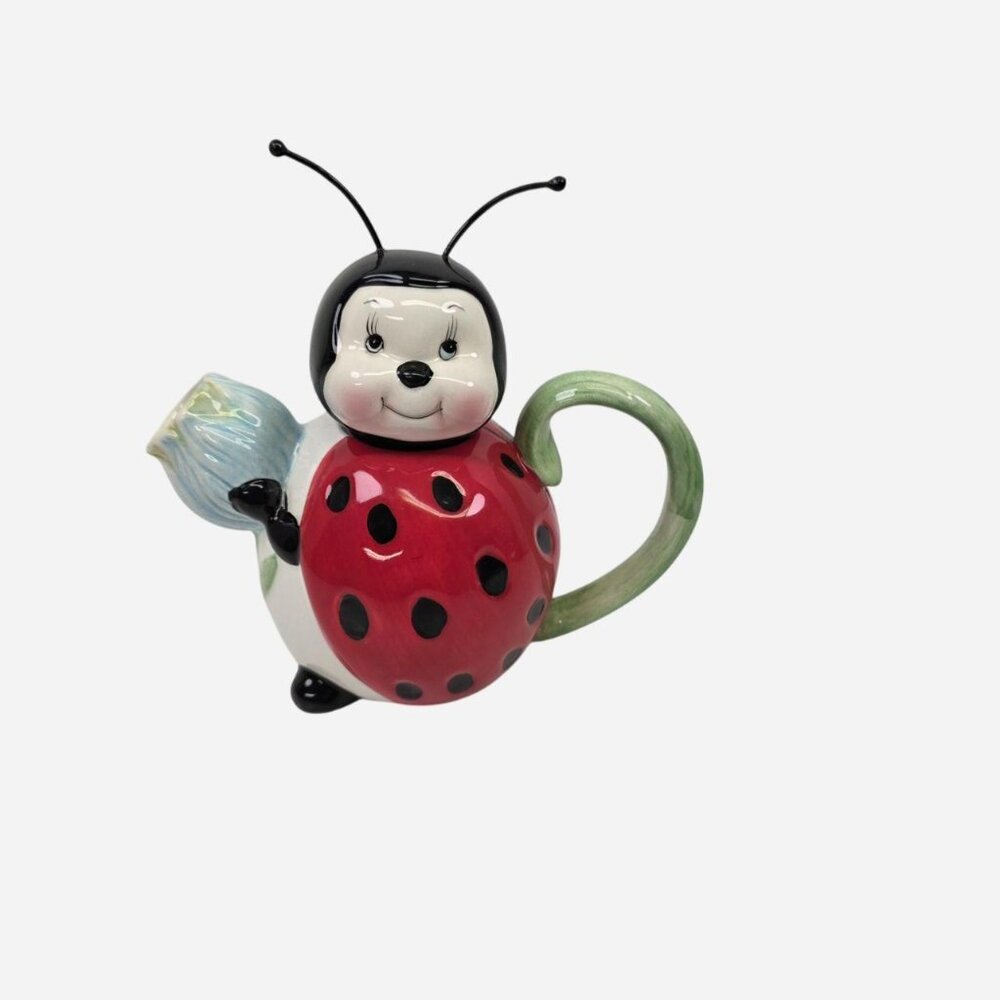 Single Serving Ceramic Ladybug Teapot by Burton and Burton